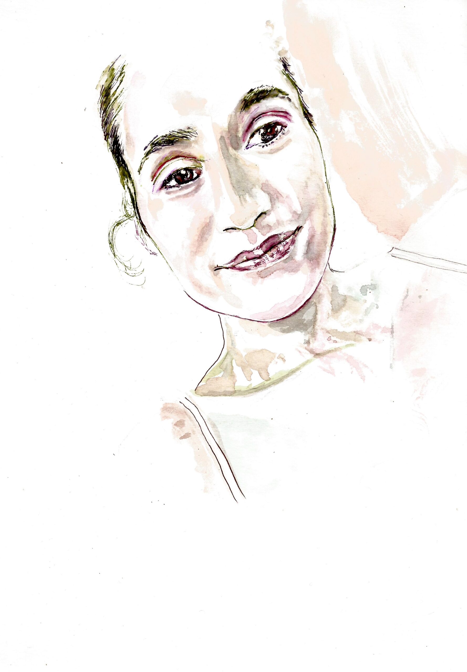 Retratos acuarela y tinta Noe 2