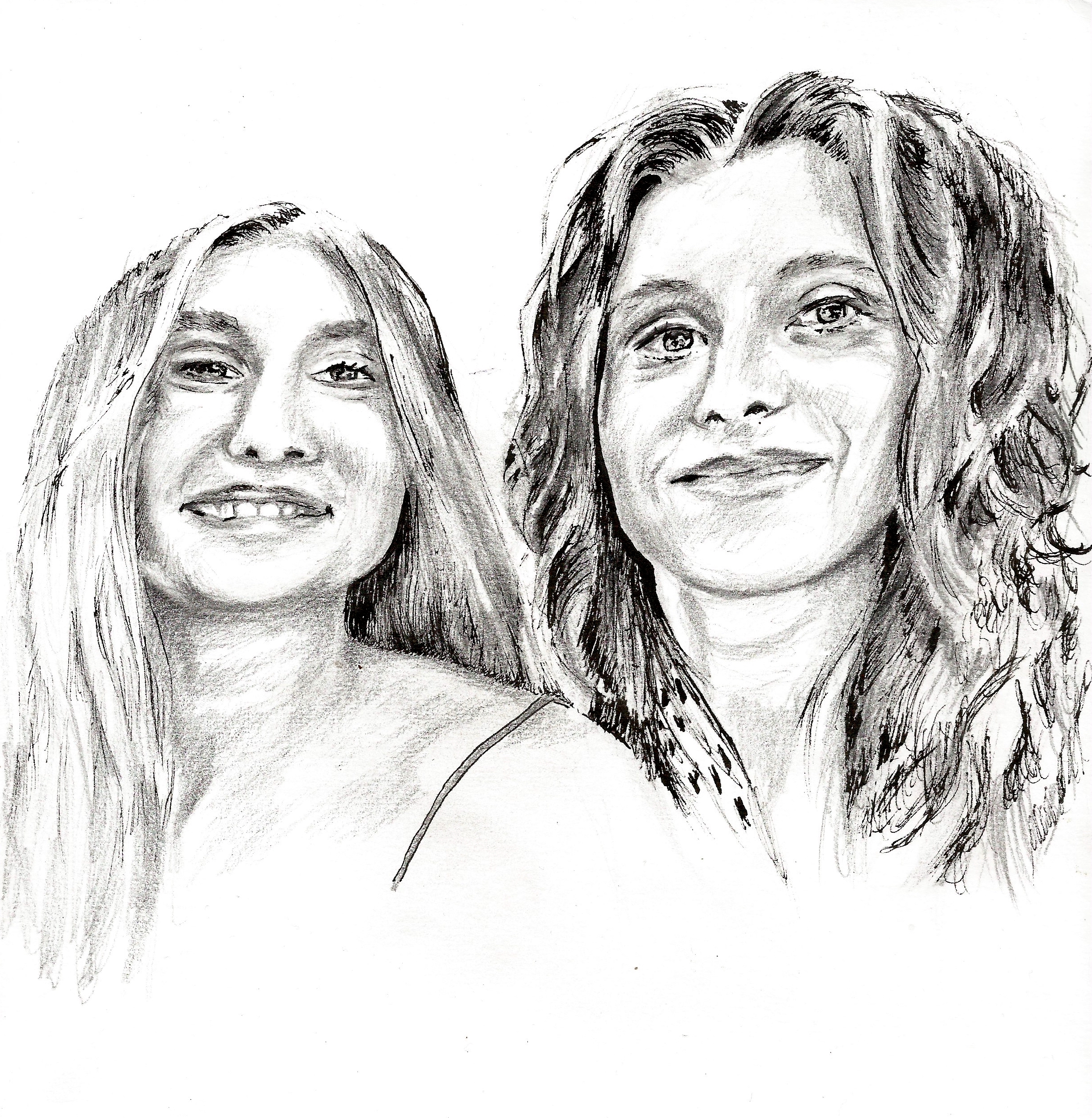 Retratos acuarela y tinta Noe